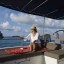 Wake up in Catamaran in Caribbean